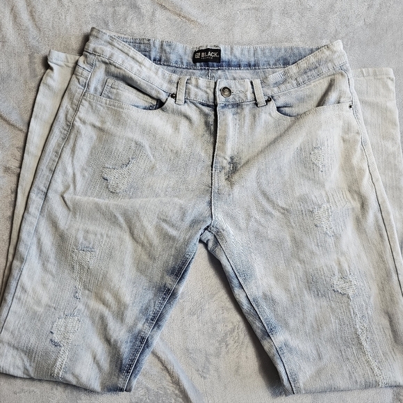 CJ Black Premium Mens Size 34x34 Acid Washed Skinny Flex Jeans - Picture 3 of 8